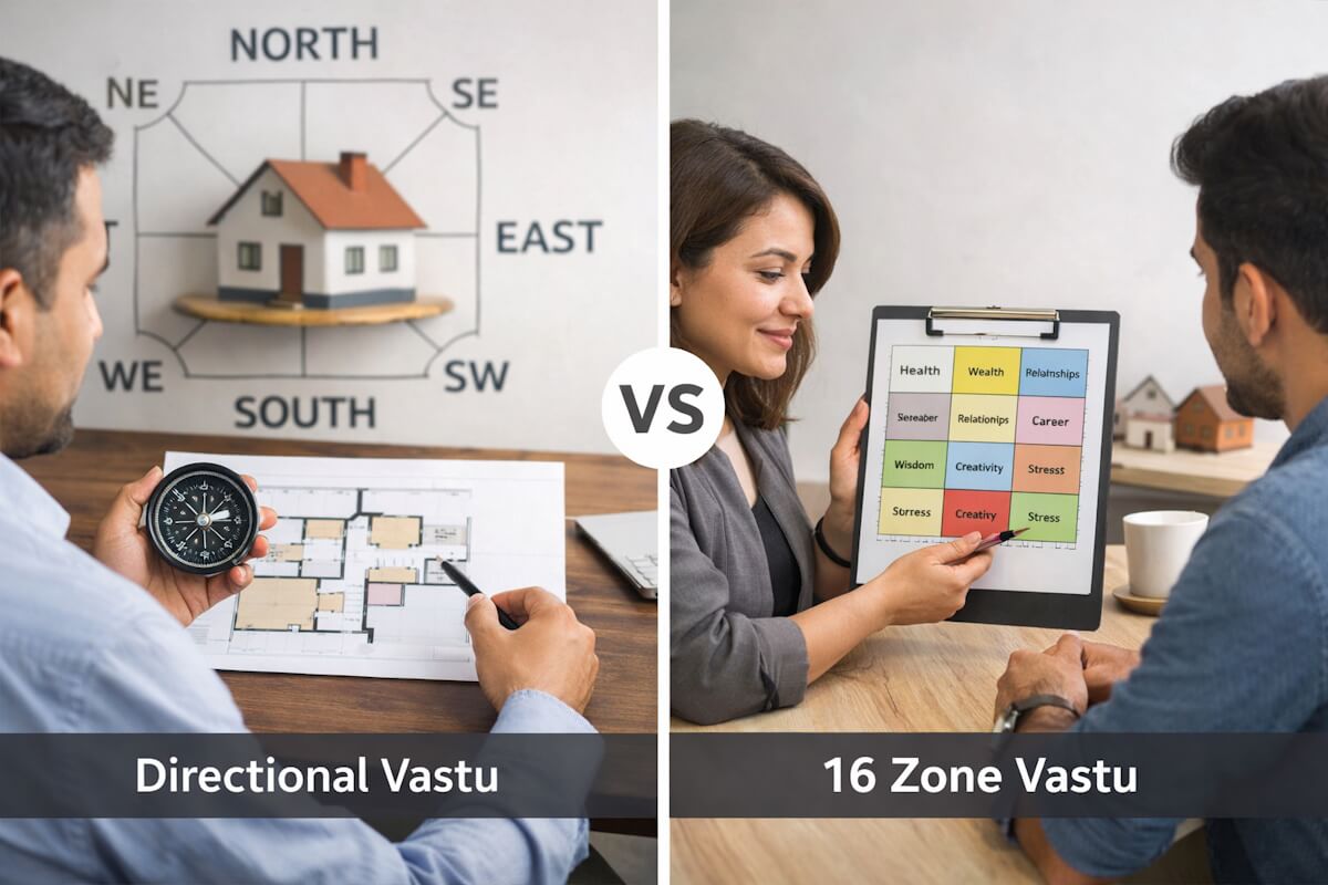 Difference Between Direction-Based Vastu and 16 Zone Vastu Analysis