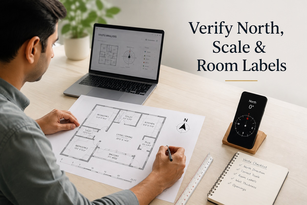 Upload House Plan Vastu: Why North Marking, Scale, and Room Labels Affect Analysis Accuracy